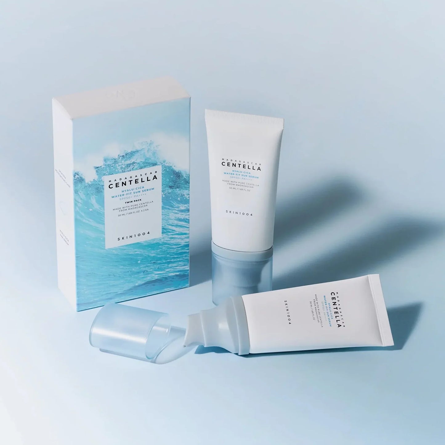 SKIN 1004 - Protector Solar Madagascar Centella Hyalu-Cica Water-Fit Sun Serum Twin Pack [50ml x 2 pcs]